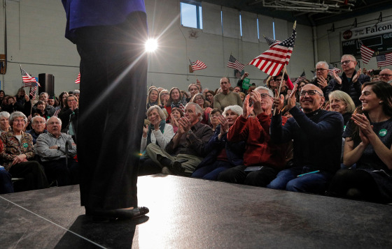 Sen. Amy Klobuchar speaks in Salem, N.H., on Feb. 9, 2020.