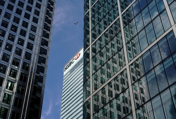 Image: The HSBC bank in the financial district of Canary Wharf in London, Britain, July 13, 2017.