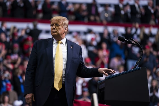 Image: President Donald Trump speaks during a campaign rally at The Broadmoor World Arena
