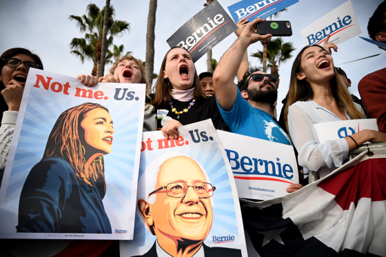 Image: Supporters cheer for Sen. Bernie Sanders at a rally in California on Dec. 21, 2019.