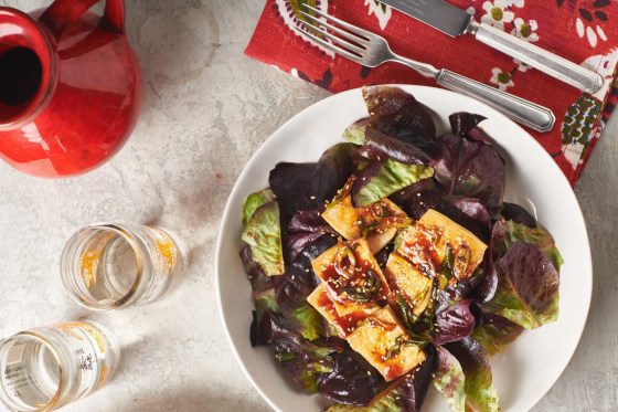 The flavors of Korean cooking are front and center in this tofu salad.