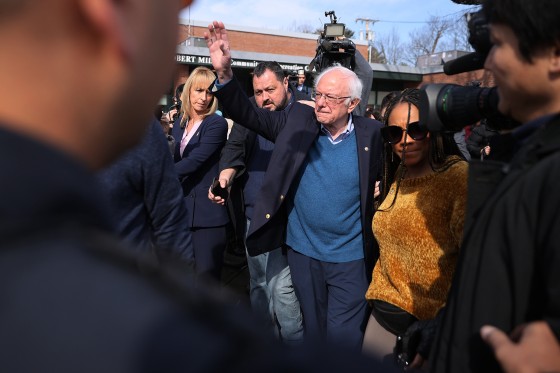 Image: Presidential Candidate Bernie Sanders Votes In Vermont Primary On Super Tuesday