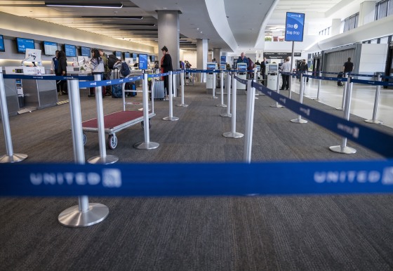 Travelers At SFO Airport As Airlines Face Crisis From Coronavirus