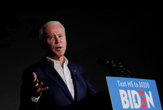 Image: Joe Biden during a campaign stop at Tougaloo College in Tougaloo, Miss.,