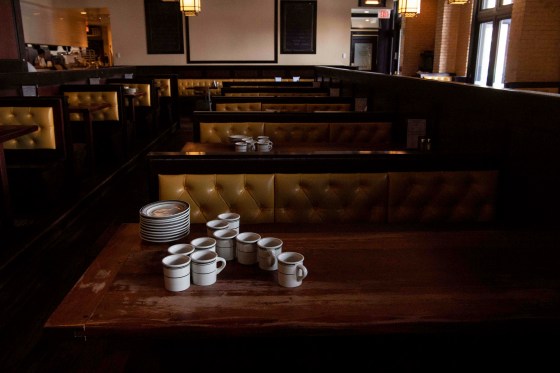 Image: An empty restaurant in Washington on March 18, 2020.