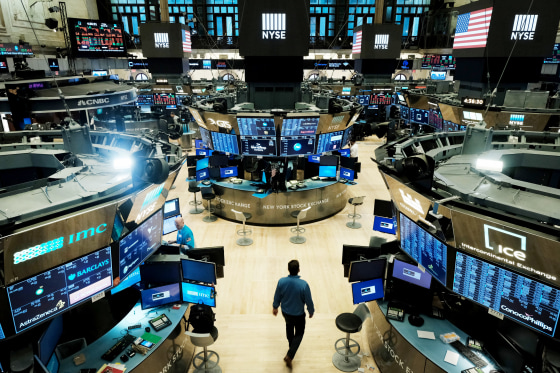 Wall Street New York Stock Exchange trading floor showing financial markets activity