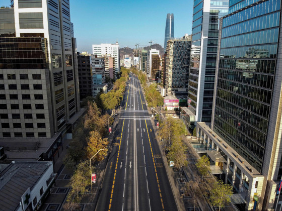 Image: An empty road in Santiago
