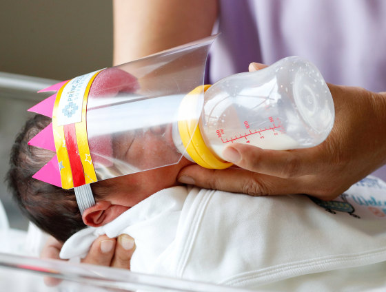 Babies in Thailand Given Face Shields to Protect Against Coronavirus