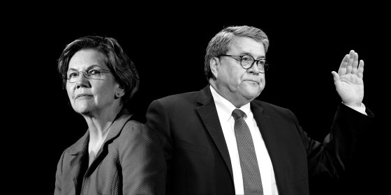 Elizabeth Warren, William Barr.
