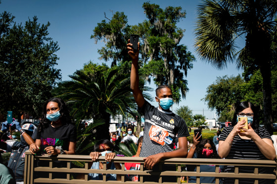 Image: Supporters of the Georgia NAACP protest shooting death in Brunswick