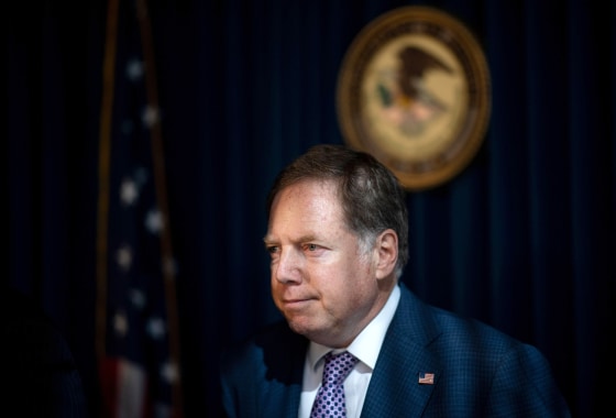 Image: Attorney for the Southern District of New York Geoffrey Berman at a news conferences in 2019.