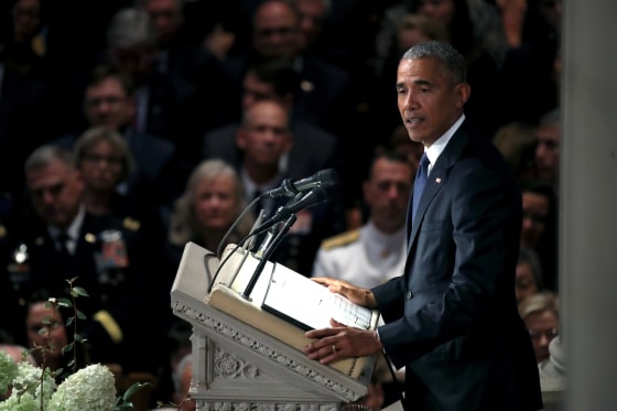 Image: Barack Obama, National Cathedral Hosts Memorial Service For Sen. John McCain (R-AZ)
