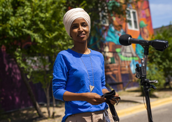 Image: Rep. Ilhan Omar Tries To Fend Off Challenger Antone Melton-Meaux In Reelection Bid