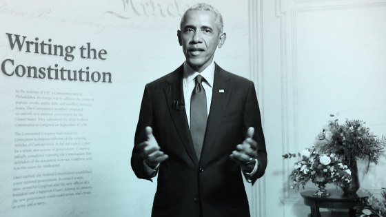 Barack Obamam during the third night of the Democratic National Convention on Aug. 19, 2020.