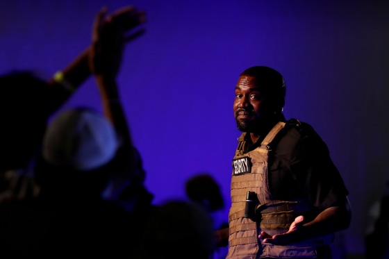 Image: Rapper Kanye West holds his first rally in support of his presidential bid in North Charleston