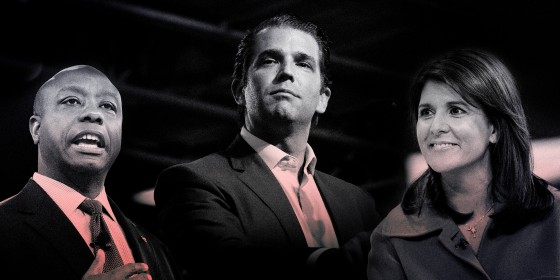 Image: Rep. Tim Scott, Donald Trump Jr. and Nikki Haley.