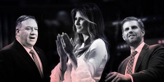 Image: Secretary of State Mike Pompeo, first lady Melania Trump and Eric Trump will speak at the Republican National Convention on Tuesday night.