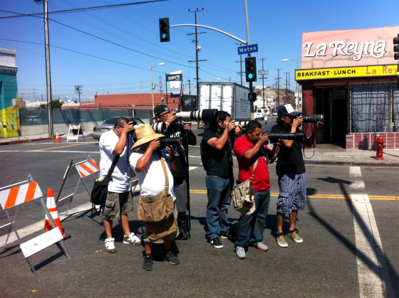 Paparazzi on the job in Los Angeles shooting outside the "Dancing with the Stars" set in 2013.