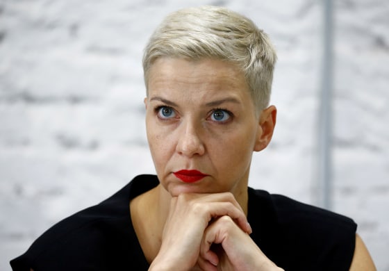 Image: Politician and representative of the Coordination Council for members of the Belarusian opposition Maria Kolesnikova attends a news conference in Minsk, Belaru