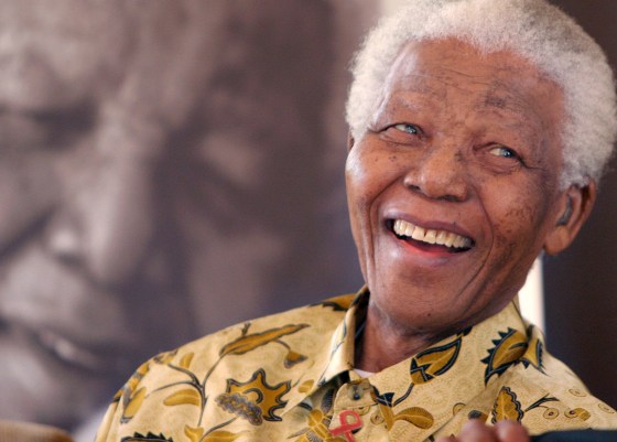Image: Former South African President, Nelson Mandela, at the Mandela Foundation in Johannesburg