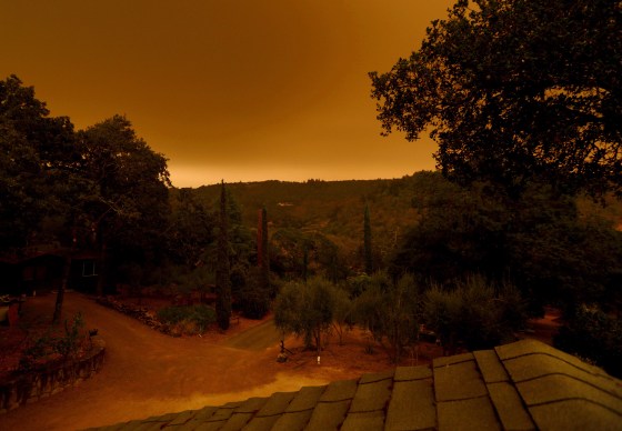 Dark orange smoke above Sonoma, Calif., on Sept. 9, 2020.