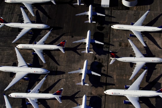 Image: FILE PHOTO: Delta Air Lines passenger planes parked in Birmingham