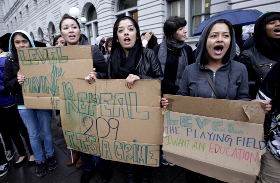 Demonstrators protested in San Francisco in 2012 as federal judges heard arguments in a lawsuit seeking to overturn Proposition 209, which barred racial, ethnic or gender preferences in public education, employment and contracting.