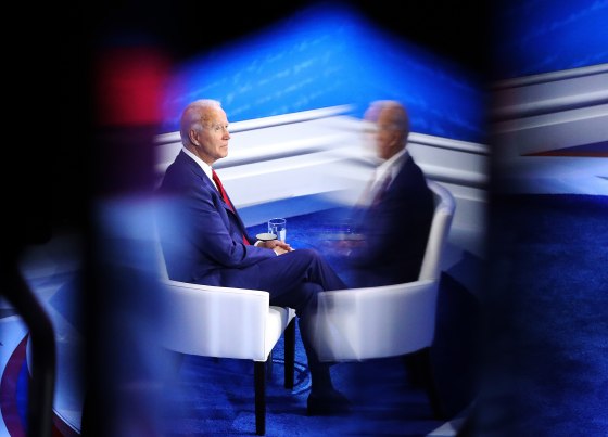 Image: Democratic Presidential Candidate Joe Biden Answers Constituents' Questions At Philadelphia Town Hall