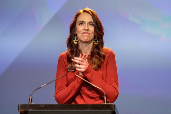 Image: New Zealand Prime Minister Ardern claims victory at the Labour Party election night event in Auckland