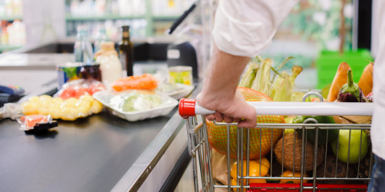 Grocery conveyor belt top