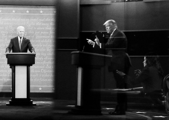 Image: Donald Trump And Joe Biden Participate In Final Debate Before Presidential Election