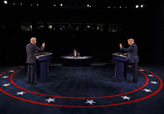 President Donald Trump and Democratic presidential nominee Joe Biden at the final presidential debate at Belmont University on Oct. 22, 2020 in Nashville, Tenn.