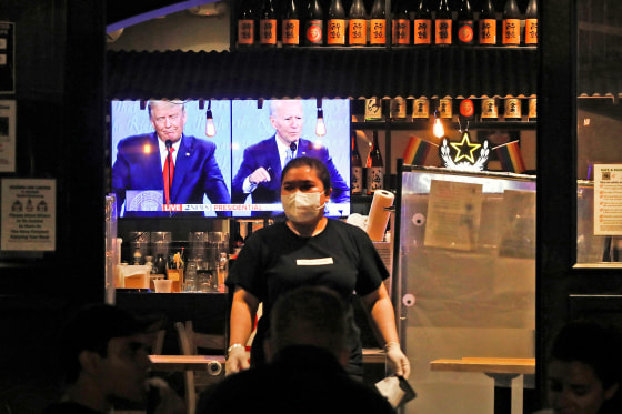 Image: Americans Watch Final Presidential Debate Between Donald Trump And Joe Biden