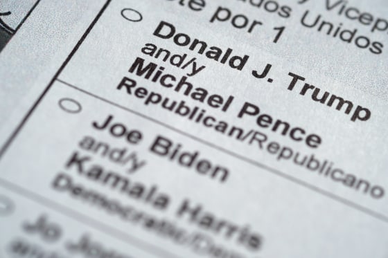 IMage: President Donald Trump and his main contender, Democratic presidential candidate Joe Biden