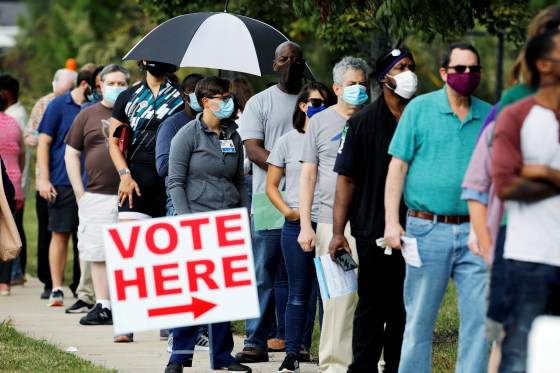 Image: First day of in-person early voting for the general elections in Durham, North Carolina