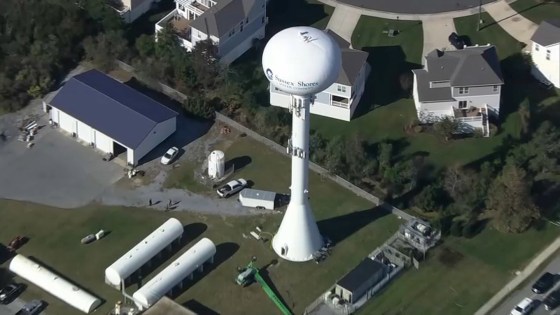 The water tower of the Sussex Shores Water Company in Bethany Beach, Del.