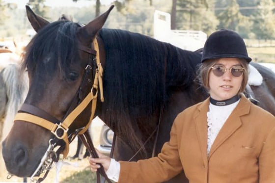 Jody Loomis with her horse in 1972.