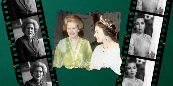 Image: Queen Elizabeth and Margaret Thatcher