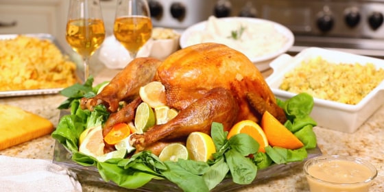 Sandra Lee's Holiday Turkey with Cornbread Stuffing Recipe