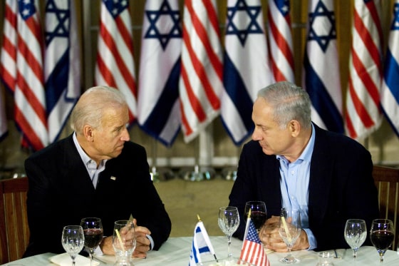 US Vice President Joe Biden (L) and Isra