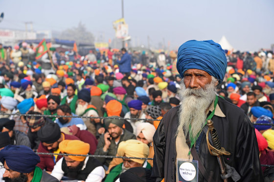 Image: Farmers protest in Singhu, India