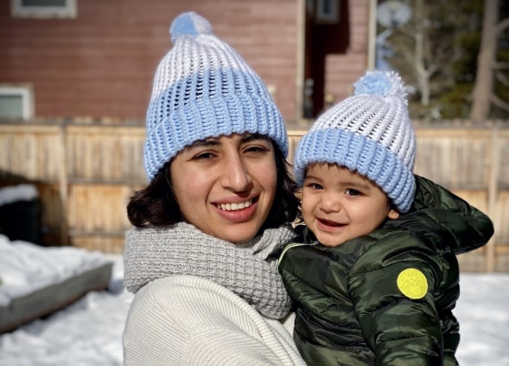 Shilpa Sachdev, with her 18-month-old son.