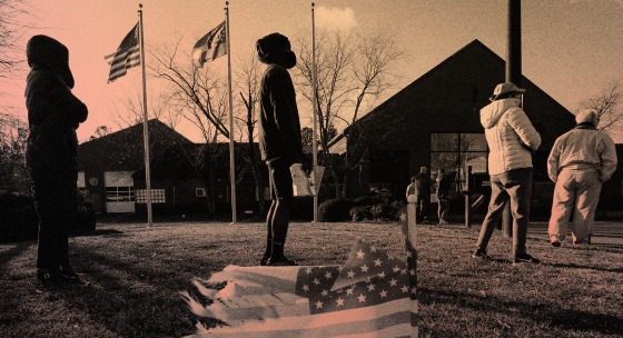 Image: Voters wait to cast ballots in the Georgia Senate runoff election in Marietta on Jan. 5, 2021.