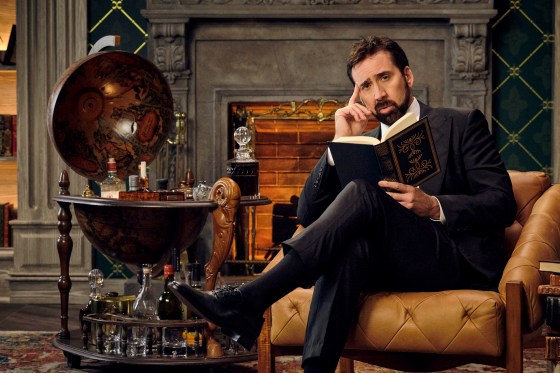 Nicolas Cage as himself in "History of Swear Words" on Netflix.