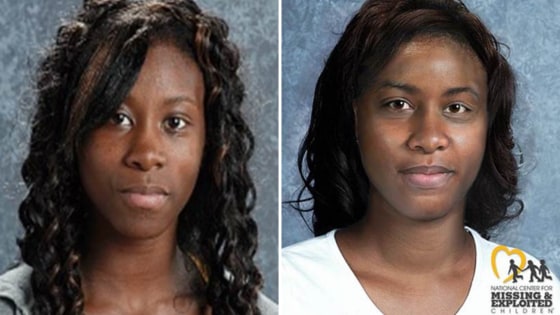 Janteyl Johnson at age 15 and age progressed to age 23 (2017).