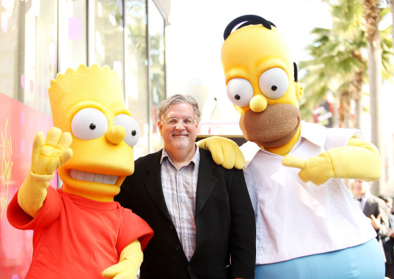 Image: Matt Groening Celebrates 500th Episode Of \"The Simpsons\" With Star On The Hollywood Walk Of Fame