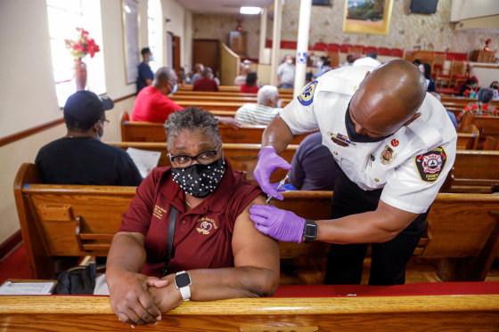 Image: COVID-19 vaccinations are held at the historic Greater Bethel Missionary Baptist Church, in Tampa