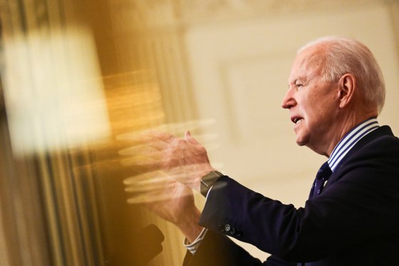 Image: U.S. President Joe Biden makes remarks from the White House after his coronavirus pandemic relief legislation passed in the Senate, in Washington