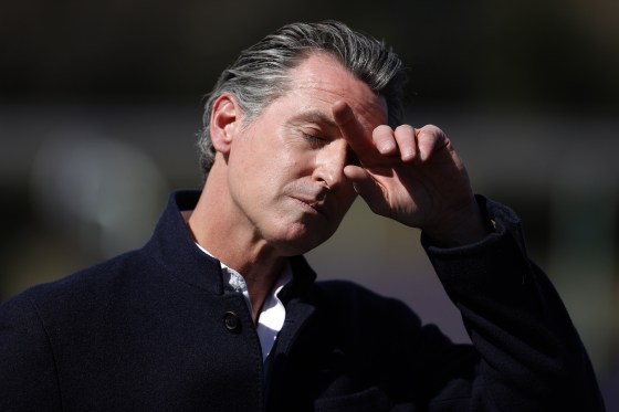 Image: Gov. Gavin Newsom during a news conference in Palo Alto, Calif., on March 2, 2021.