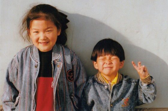 Michelle Yang with her brother just before immigrating to the U.S.